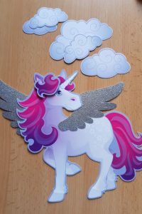 Schultüte basteln - Pegasus und Wolken 