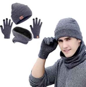 Winterset - Schal, Mütze und Handschuhe in grau