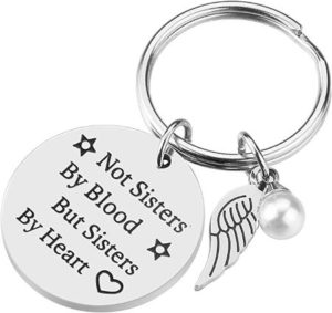 Schlüsselanhänger „Not Sisters by blood but sisters by heart“ – schönes Geschenk für die beste Freundin