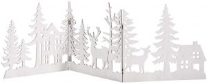 Holz-Silhouette Waldzauber in weiß