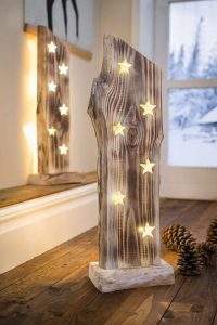 LED Holz-Skulptur Sternenleuchten – wunderschöne Advents- und Weihnachtsdeko aus Holz