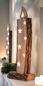 LED-Holzstele Leuchtkerze – wunderschöne Advents- und Weihnachtsdeko