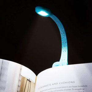 kleine blaue LED-Buchlampe mit langem biegsamem Hals 