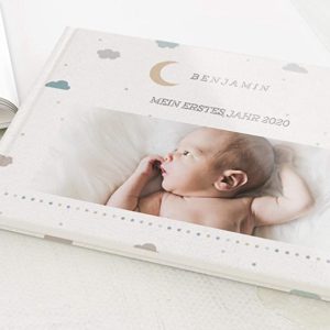 Baby-Fotobuch mit Wunschname, Wunschtext und individuellem Foto