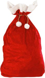 Geschenkbeutel aus rotem Samt, Weihnachtsgeschenke verpacken