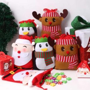 weihnachtliches Geschenkbeutel-Set: Pinguin, Weihnachtsmann, Rentier – niedliche Verpackungen für deine Geschenke