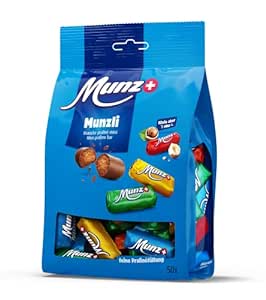 Munzli, Schweizer Mini Praliné, kleine Schokoladen mit feiner Nougatfüllung
