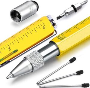 gelber Multifunktionsstift Kugelschreiber – Geschenkidee für Elektriker