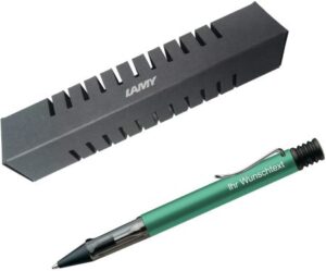 Lamy Kugelschreiber mit Laser-Gravur, Farbe blaugrün – tolles Geschenk für deine Steuerberaterin