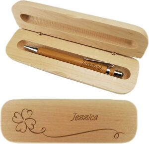 Holzkugelschreiber in wunderschöner Holzbox - Geschenkidee für Steuerberaterinnen