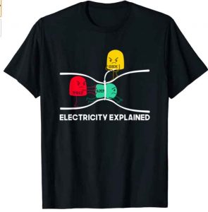 T-Shirt - Elektrizität erklärt - cooles Shirt für Physik-Lehrer