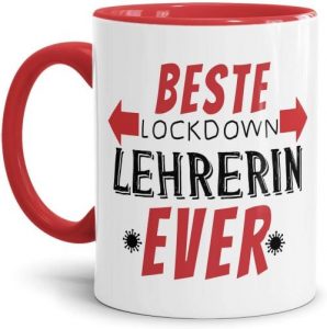 Tasse - für die beste Lockdown-Lehrerin - Geschenke für Lehrerinnen 