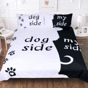 Bettwäsche "dog side - my side" - witzige Geschenkidee für Hundefans