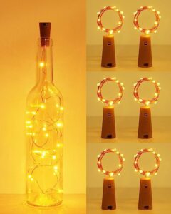 Flaschen-Lichterketten mit Korken 6er Set – Mitbringsel im Herbst