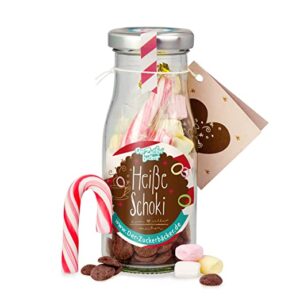 Miniflasche mit Zutaten für Heiße Schokolade – tolles kleines Geschenk im Herbst