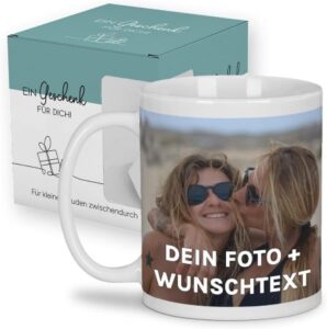 Fototasse mit eigenem Foto und Wunschtext – tolle Geschenkidee für Männer