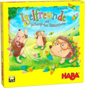 Würfelspiel für Kinder ab 3 Jahre – Igelfreunde auf farbenfroher Blättersuche