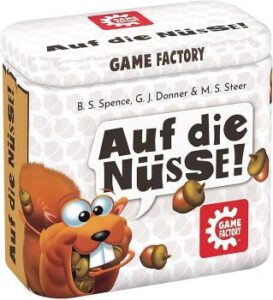 Würfelspiel, Minispiel in einer handlichen Blechdose: Auf die Nüsse!