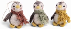  3tlg. Set Weihnachtsbaumschmuck Pinguine aus Filz