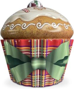 Keksdose aus Metall im Weihnachtsmuffin-Design