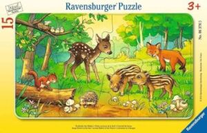 Rahmen-Puzzle "Tierkinder des Waldes" mit 15 Teilen für Kinder ab 3 Jahren