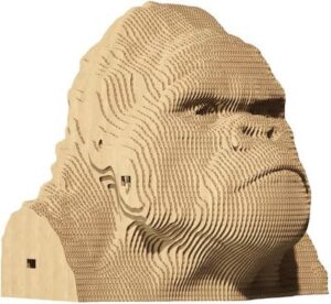 Skulpture Puzzle „Gorilla“ – Gorillakopf aus einzelnen Karton-Platten zusammengesetzt