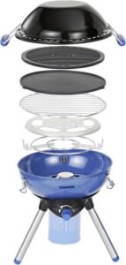 kleiner Gasgrill in blau/schwarz