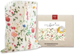 Sandwichbeutel aus Bienenwachstuch mit Blumenmotiv