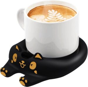 schwarzer Tassenwärmer im Katzen-Design – witziges Wichtelgeschenk für humorvolle Frauen