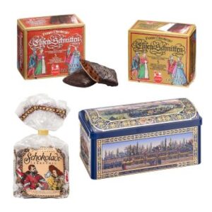 Lebkuchentruhe von Lebkuchen-Schmidt, gefüllt mit mit Schoko-Lebkuchen, Elisenschnitten & Schokolierten Elisen 