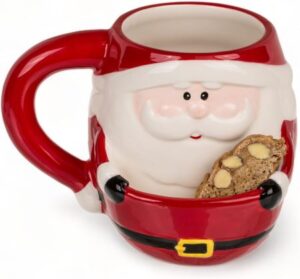 Keramiktasse mit Keksfach im Santa-Look