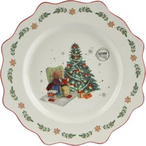 Teller mit Weihnachtsmotiv: Weihnachtsbaum mit Teddybär im Sessel Schönes Mitbringsel im Advent