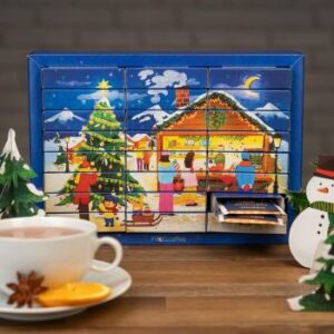Tee-Adventskalender für Zwei, zwei Motive durch Wechselcover