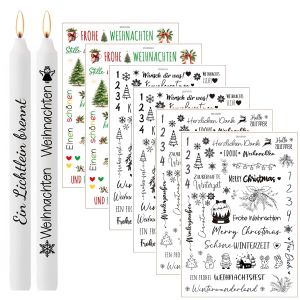 Kerzentattoos mit Weihnachtssprüchen und Motiven