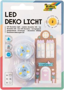 Packung mit 2 wasserfesten LED-Lichtern für Laternen von Folie